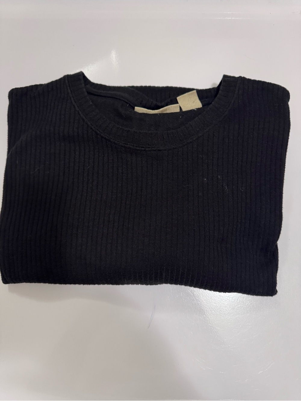 Big & Tall Men’s Black Ribbed Crewneck Sweater